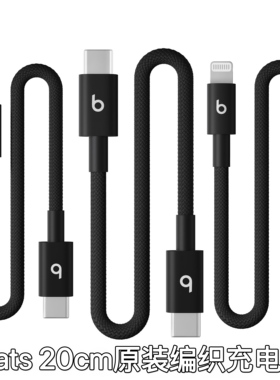 Beats USB-A 转 USB-C 编织闪电连接线适用苹果编织20cm数据线充电线原装拆机线carplay连接数据传输USB 2.0