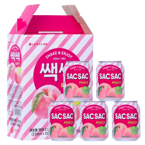 礼盒韩国进口饮料整箱乐天LOTTE蜜桃桃汁238ml果味果汁饮品 - 封面