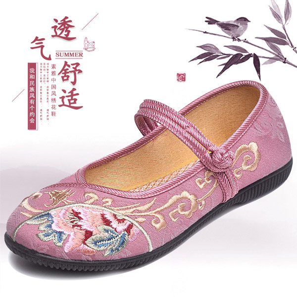 老北京布鞋女平底绣花鞋民族风