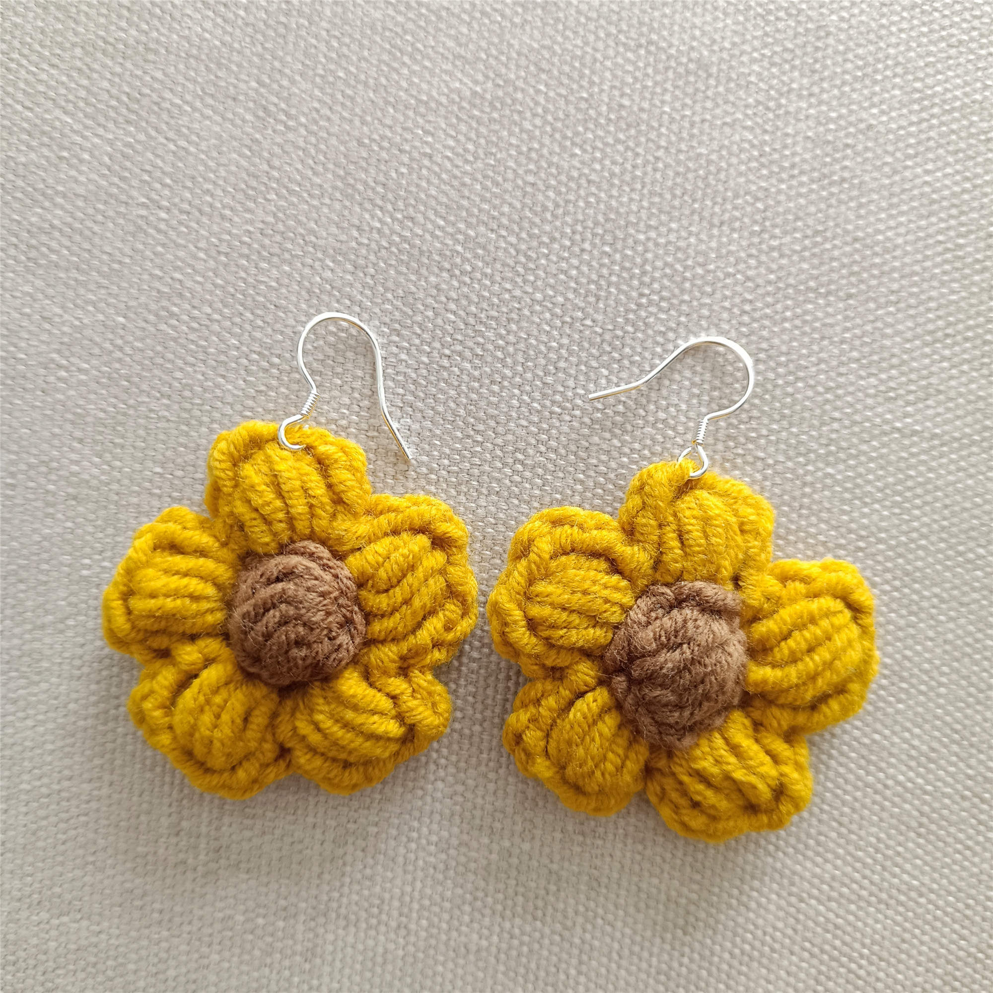 丽丽编织泡芙花925银耳diy毛线