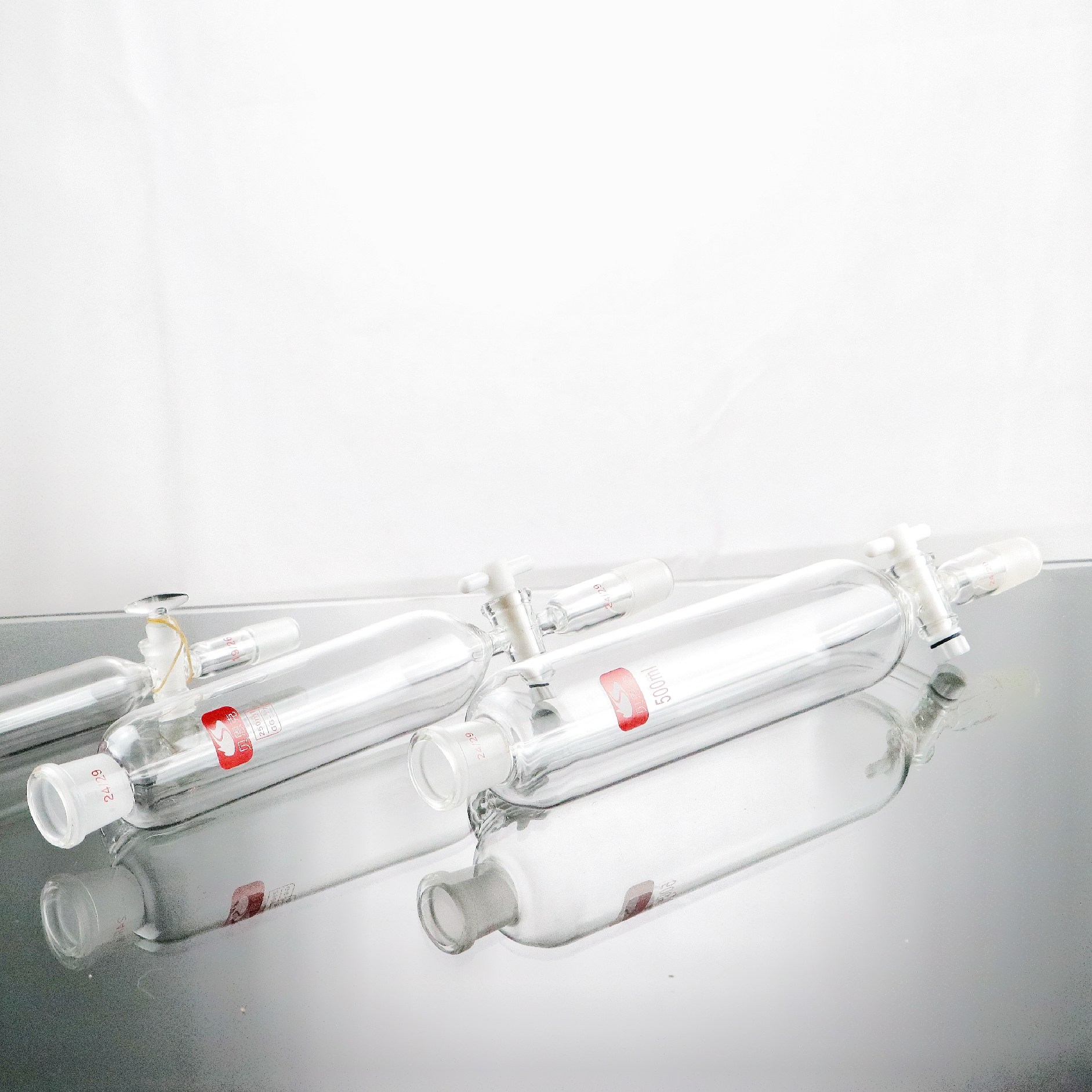 四氟活塞恒压漏斗标准筒形滴液玻璃分液漏斗10/50/250/500ml定制