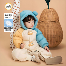 婴儿羽绒服冬季外出连体衣2025新款加厚保暖宝宝连脚男宝女童哈衣