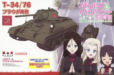 PLATZ 1/35 少女与战车 T34/76 带负重轮遮盖纸  GP-28MS 现货