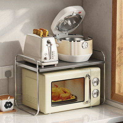 厨房微波炉置物架的烤箱台面不锈
