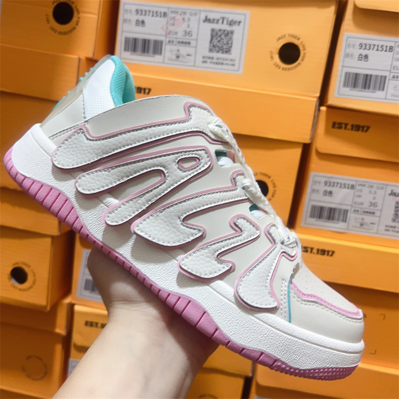 专柜撤柜jazztiger爵仕虎休闲板鞋系带圆头运动男女生板鞋面包鞋