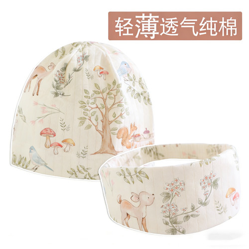 单层纯棉a类月子帽产妇出院防风
