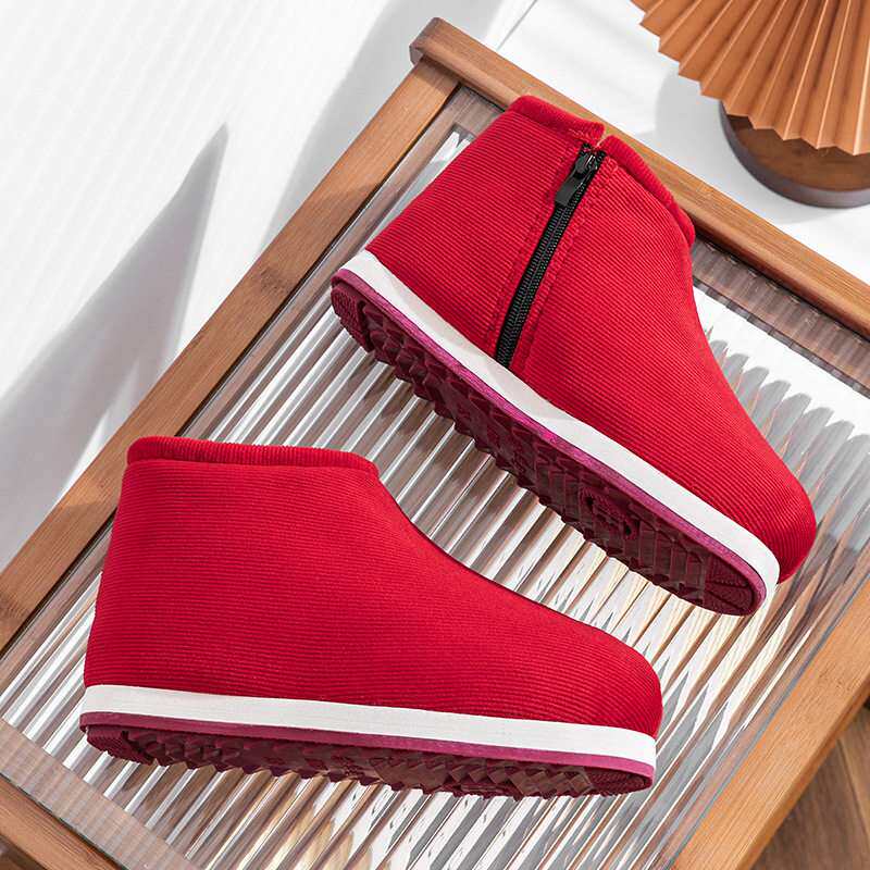 冬季手工棉鞋女冬耐磨保暖鞋厚底老棉鞋居家防滑月子鞋中老年棉鞋