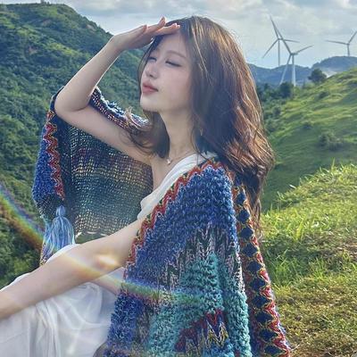 民族风披肩外搭女2025新款丽江大理旅游穿搭斗篷围巾披风配裙子