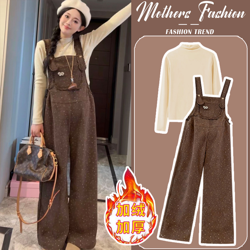 孕妇咖色套装秋冬2025新款