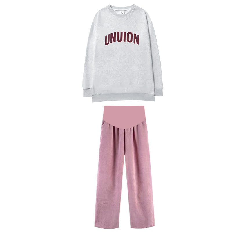 孕妇套装时尚洋气时髦显瘦宽松上衣卫衣裤子两件套2026新款春秋冬