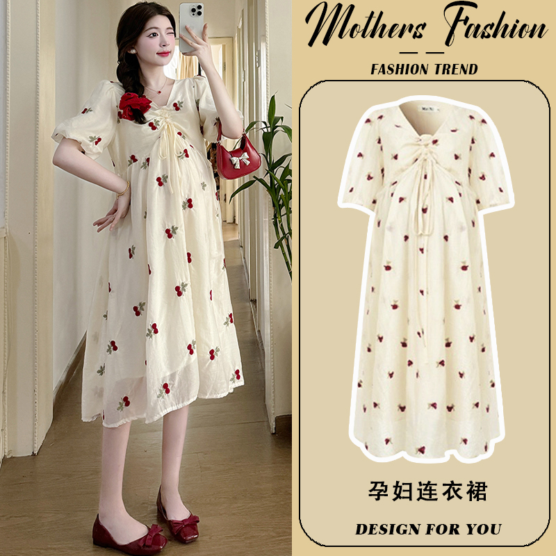 孕妇连衣裙2024新款一件穿到生