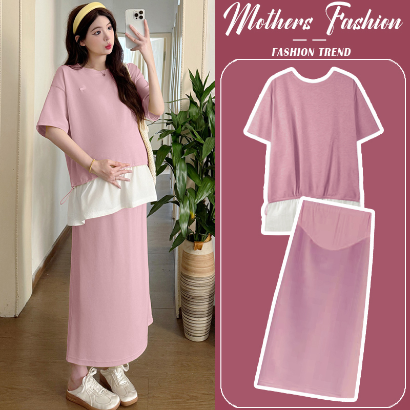 孕妇连衣裙套装夏季2025新款