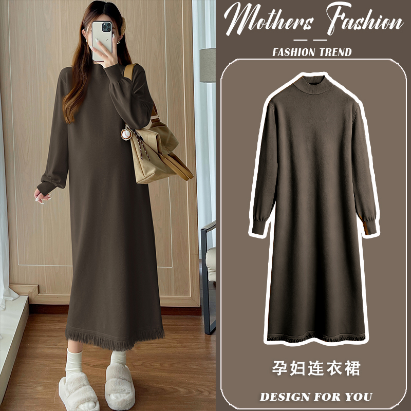 孕妇连衣裙秋冬2025新款