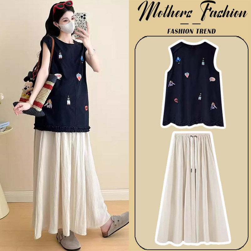 孕妇连衣裙套装夏季2026新款无袖薄款休闲背心上衣半身裙两件套女,孕妇装/孕产妇用品/营养,连衣裙,淘宝优惠券,粉丝福利购,淘宝优惠卷