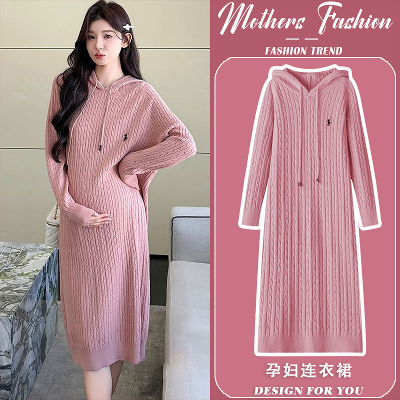 孕妇连衣裙秋冬2025新款韩版潮妈