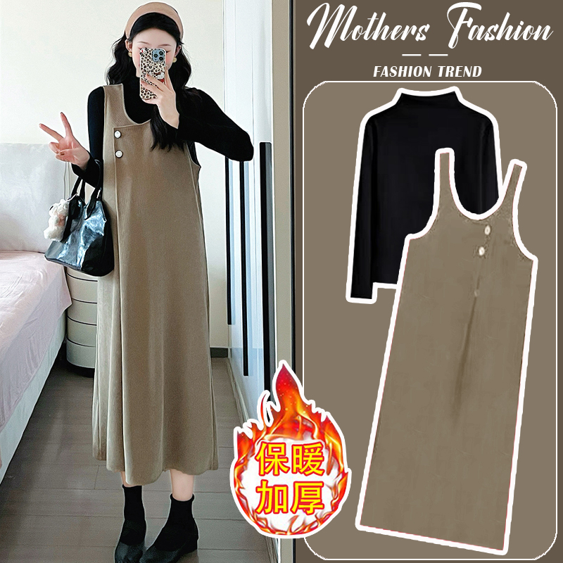 孕妇连衣裙套装秋冬2025新款