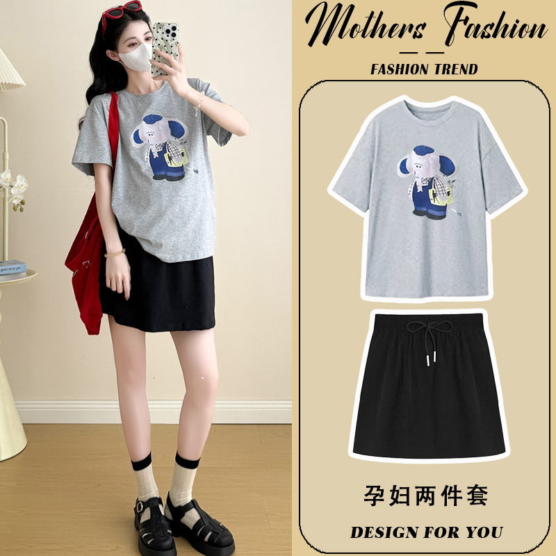 孕妇连衣裙套装夏季2025新