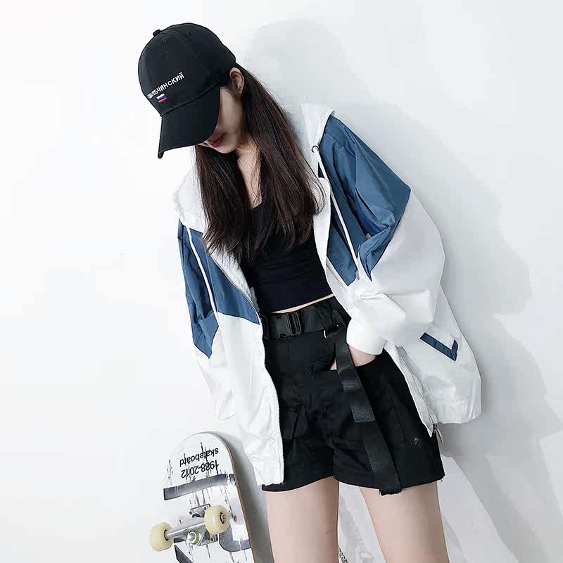 撞色防曬衣女外套百搭寬松防曬服女ins夏季韓版連帽防曬薄衫外搭在類目 女裝/女士精品, 短外套中 - 來自Buy2taobao.com提供專業的淘寶代購服務