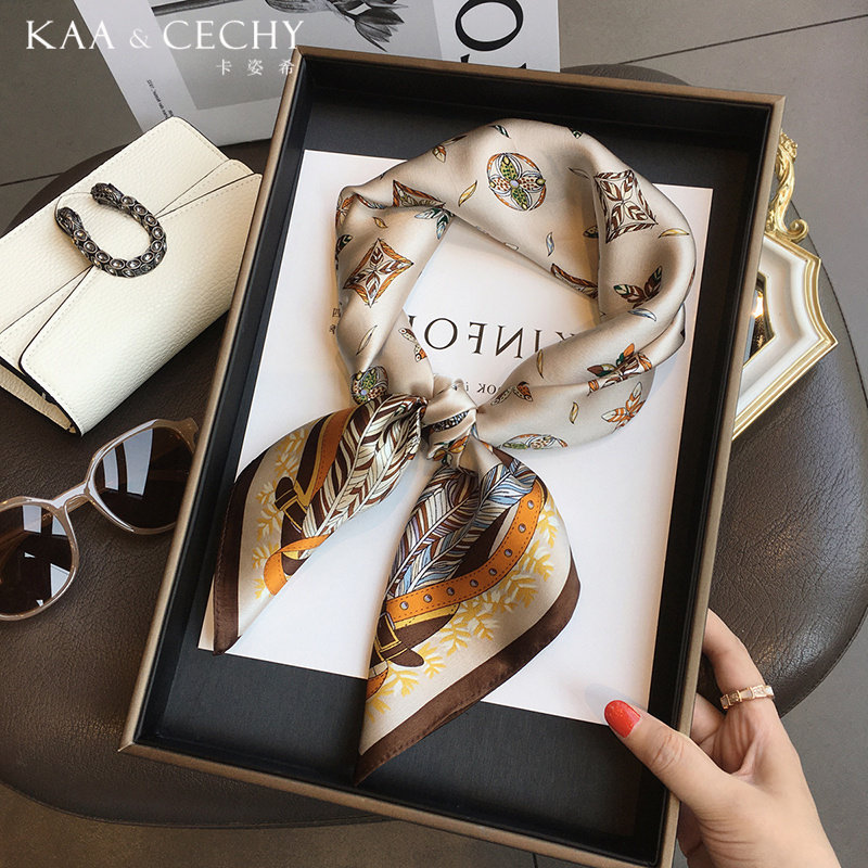 KAACECHY真丝丝巾女2025新款高级感大牌桑蚕丝真丝中方巾礼盒装