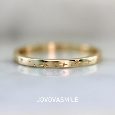 满天星订婚情侣婚戒黄金情侣对戒