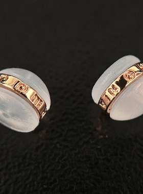 刻字耳堵ap磨砂半透明耳堵黄金耳钉耳堵m六芒星耳钉帽后塞硅胶