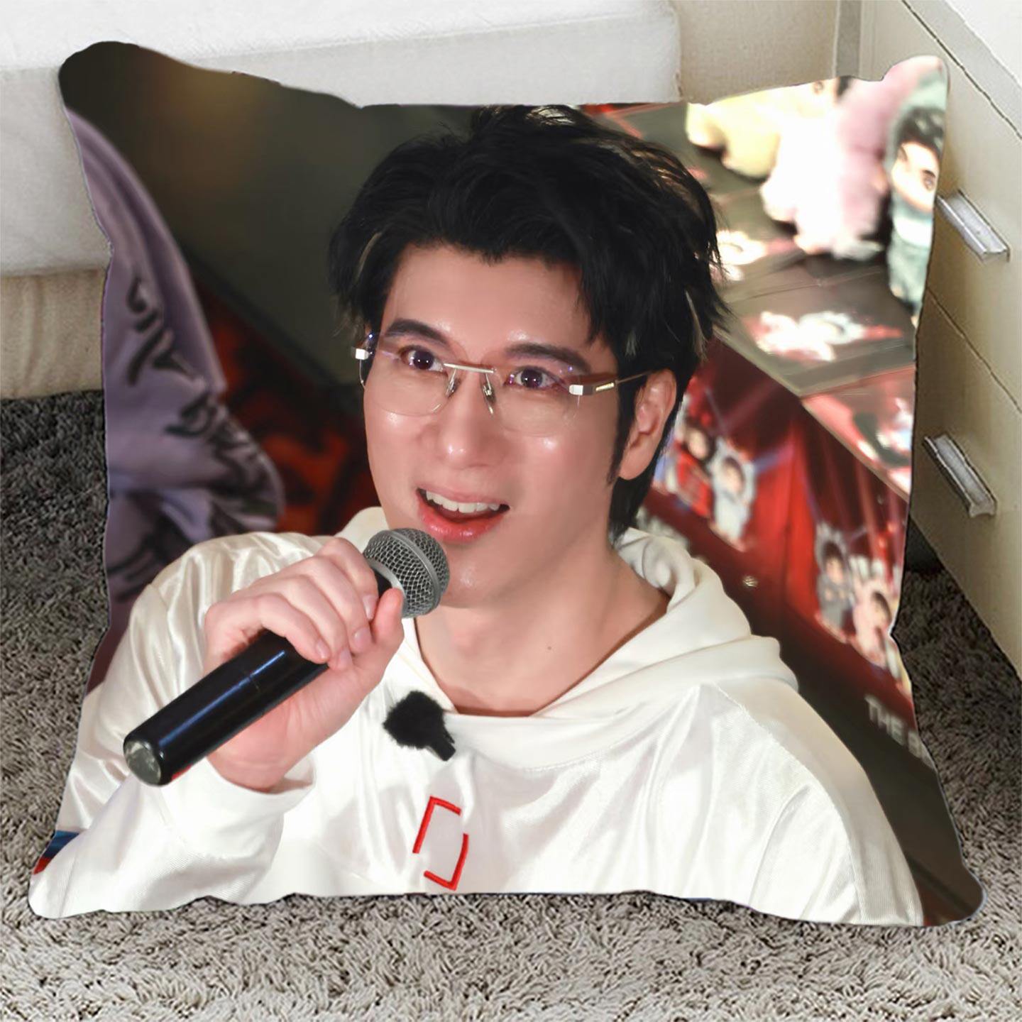 新款王力宏抱枕双面图案小玩偶同款海报明星写真粉丝应援周边靠枕