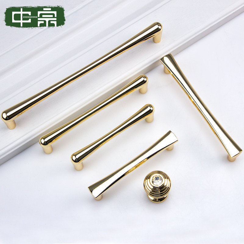 柜门拉手抽屉金色欧式现代简约橱柜子衣柜门把手北欧式单孔小拉手