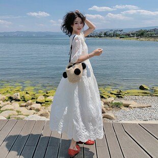 特大码2-300斤胖MM巨好看百搭法式连衣裙女氛围感减龄宽松长裙子
