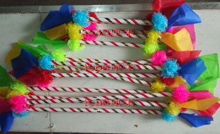 新款花棍白族霸王鞭舞蹈道具/广场舞体操舞蹈配件/连响花棍莲湘舞