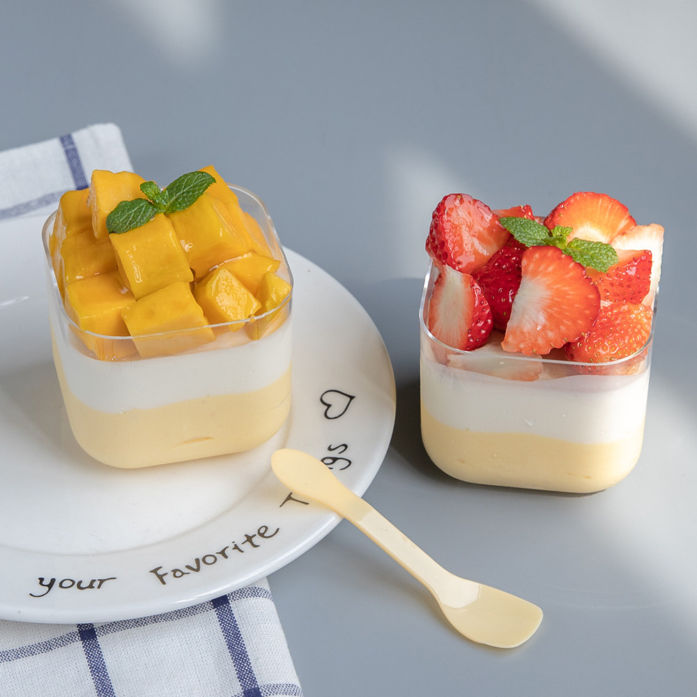 大号方形慕斯杯布丁杯冰淇淋杯水果蛋糕杯一次性硬塑料杯子透明PS,餐饮具,塑杯,淘宝优惠券,粉丝福利购,淘宝优惠卷