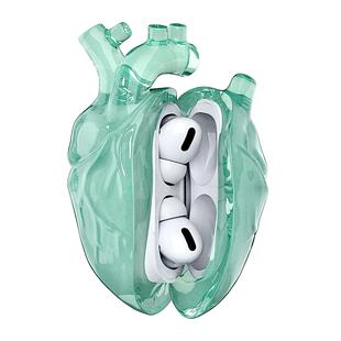 玉色 808FC原创心脏Airpodspro2苹果耳机壳液态硅胶 airpods4保护套透明硅胶pro适配苹果防摔3代蓝牙耳机盒