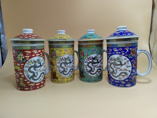 仿古腃龙图案水杯过漏水杯