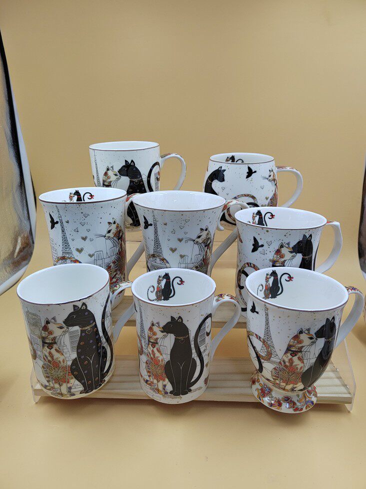 陶瓷宠物猫咪系列图案水杯茶杯咖啡杯