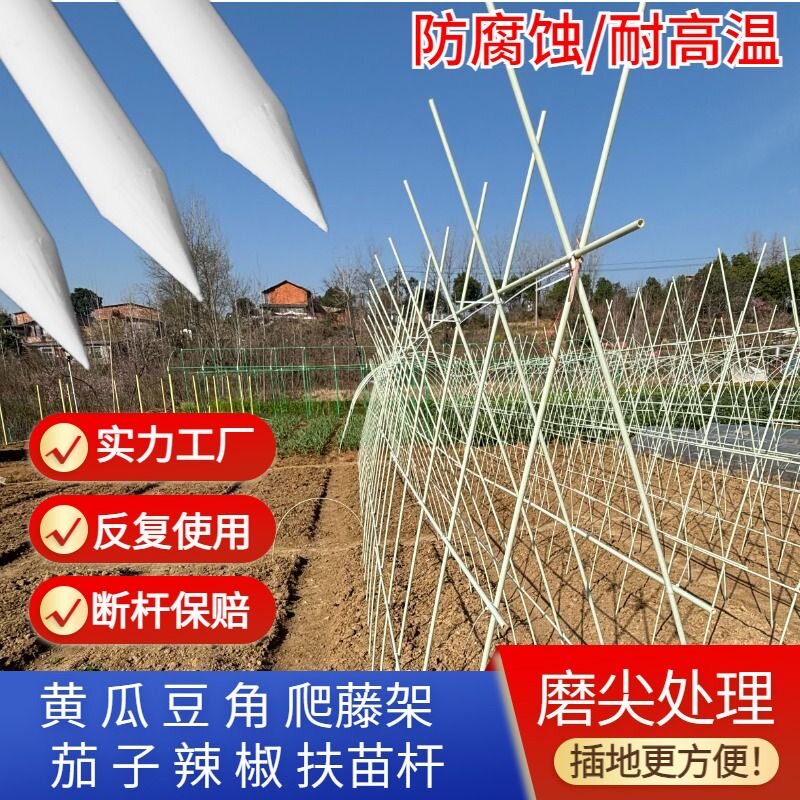 单头磨尖玻璃纤维支撑杆插地攀爬
