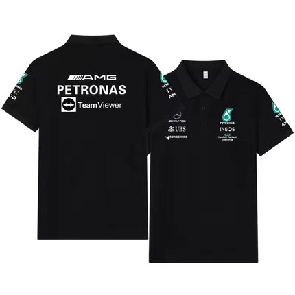 2026 F1赛车拉塞尔车队同款黑白经典车迷同款短袖polo衫定制DIY