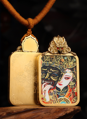 描金扎基拉姆唐卡吊坠男女项链