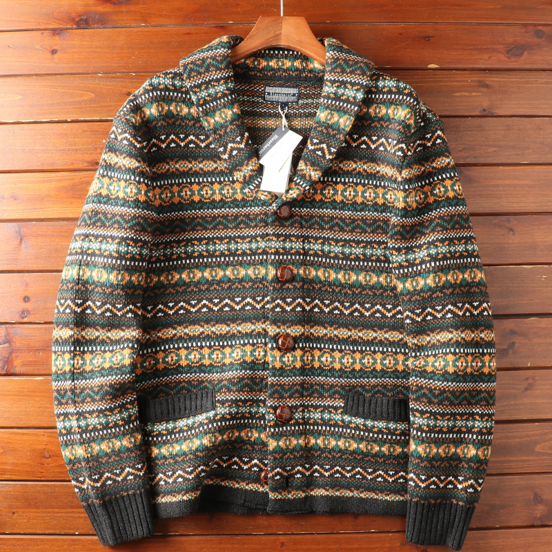 秋冬情侣青果领开衫外套潮