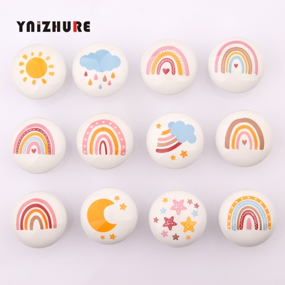 北欧单孔陶瓷单孔彩虹抽屉把手