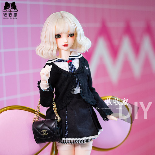 bjd SD DD MDD 1/3 1/4分叶罗丽娃娃软妹卷发头短发手改毛假发 - 封面