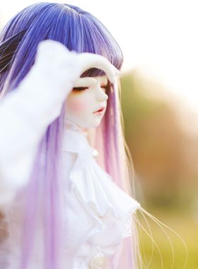 bjd VOLKS SD DDMDD 1/3 1/4星辰大海渐变色水波纹手改娃娃假发假