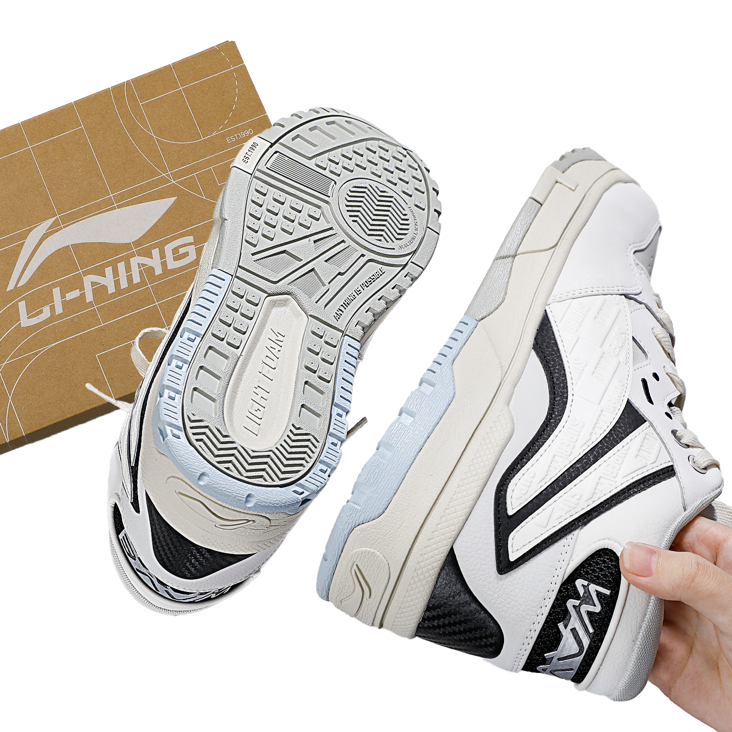 李宁加绒保暖回弹中帮经典休闲鞋男女款2025冬季新款运动棉鞋板鞋