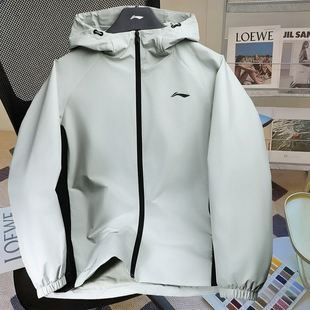 李宁外套男款2026春季新款男士软壳运动休闲跑步防风宽松连帽风衣