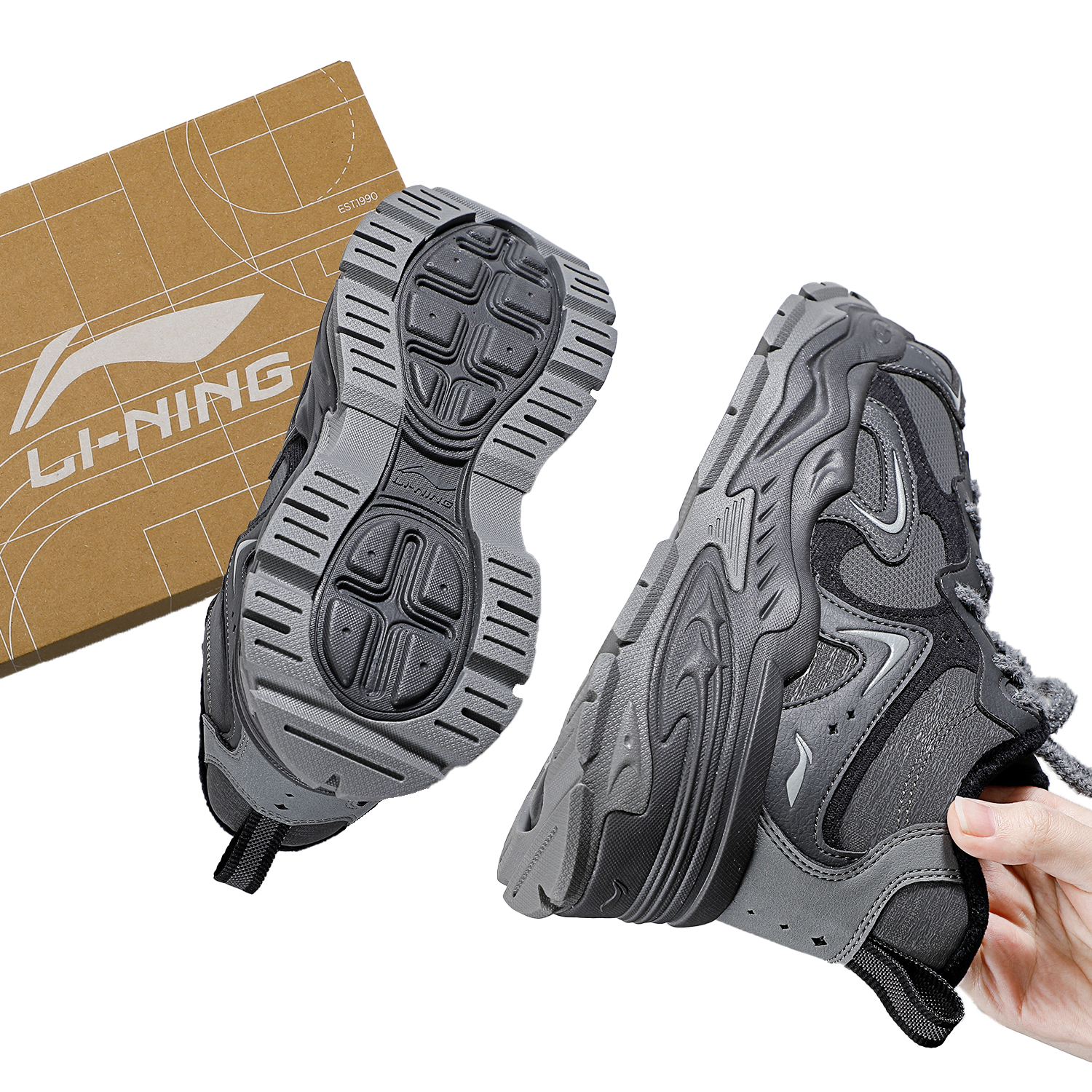 李宁加绒保暖中帮经典休闲鞋女款2025冬季新款防风百搭棉鞋运动鞋