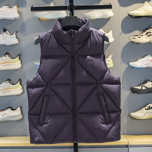 李宁韦德系列男子羽绒马甲2025冬季新款鹅绒宽松运动潮流背心外套