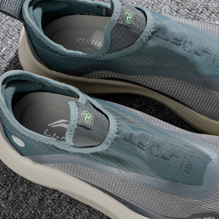 李宁一脚蹬休闲鞋男款夏季透气网面运动鞋2025夏季新款跑步鞋男鞋