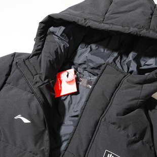 李宁中长款羽绒服男款2025冬季新款厚款保暖防风连帽运动潮流外套