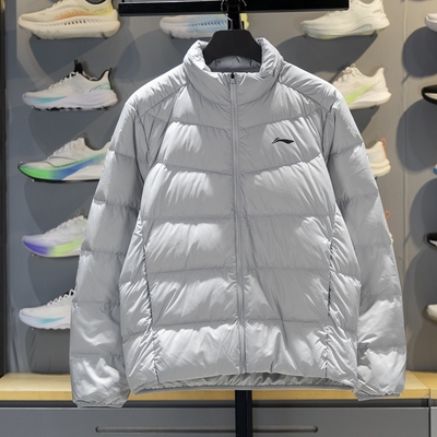 李宁90%鸭绒短款羽绒服男款2025冬季新款轻薄款修身保暖防风外套