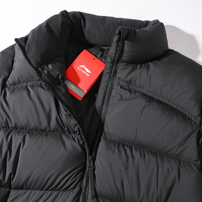 李宁立体裁剪鹅绒短羽绒服女款2025冬季新款保暖防风厚款宽松外套