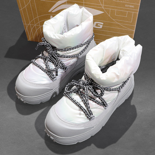 棉鞋 保暖防风舒适软底运动鞋 女款 新款 2025冬季 李宁蜜糖BOOT休闲鞋