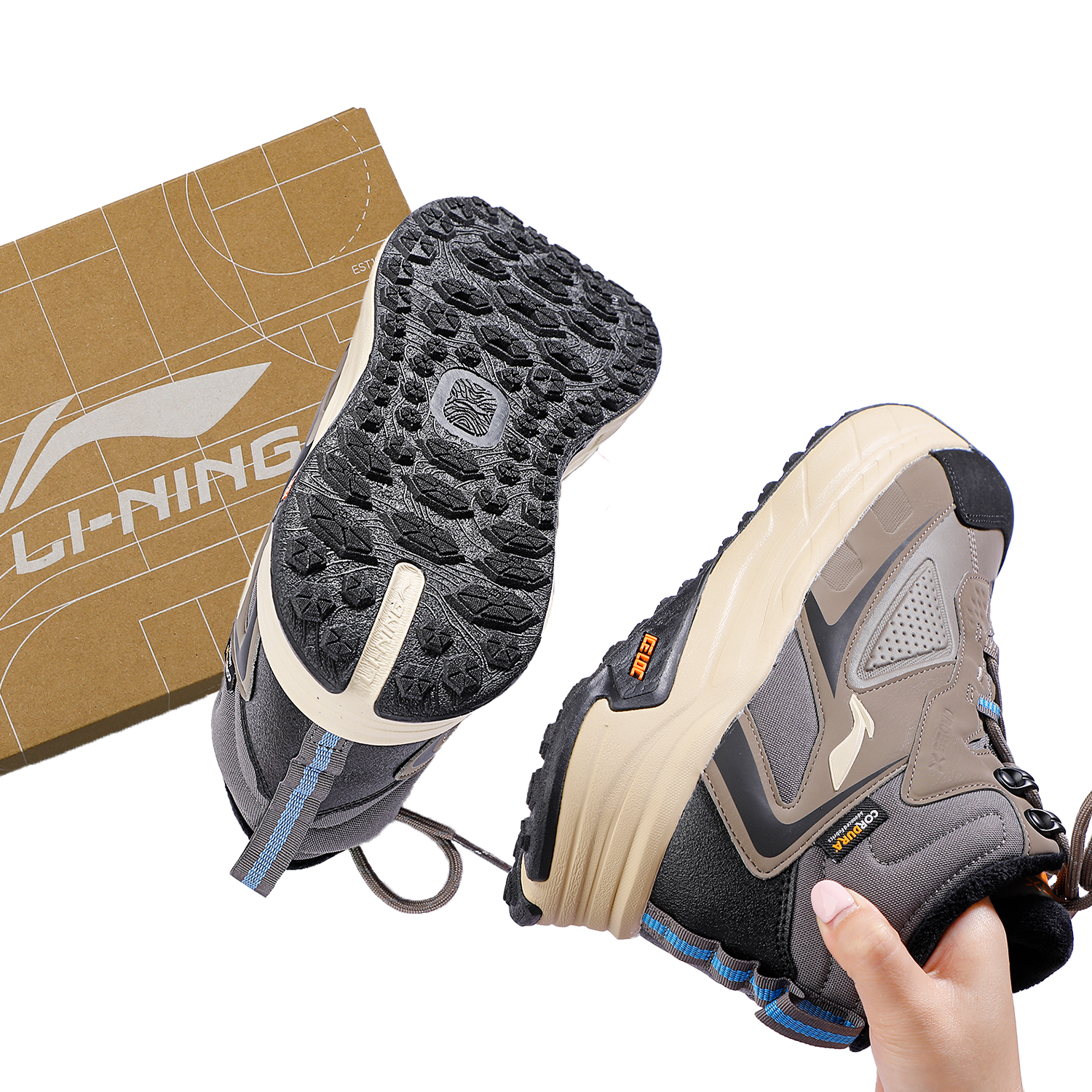 李宁星途2男女同款反光加绒保暖中帮运动鞋2025冬季新款防滑棉鞋